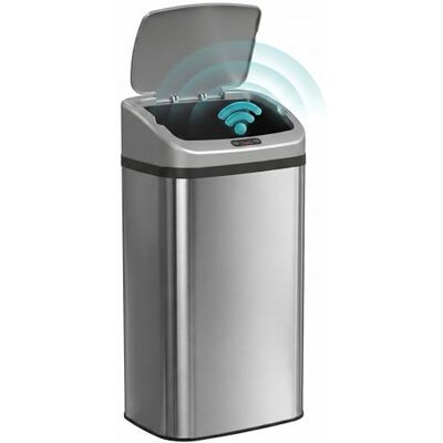 HOMCOM 48L Sensor Bin, Stainless Steel Automatic Kitchen Bin, Silver Tone HOMCOM 48L Sensor Bin, Stainless Steel Automatic Kitchen Bin, Silver Tone