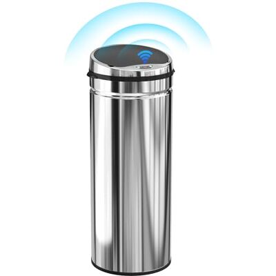 HOMCOM 50L Sensor Bin with Quiet Soft-Close Lid Kitchen Home Office Silver HOMCOM 50L Sensor Bin with Quiet Soft-Close Lid Kitchen Home Office Silver
