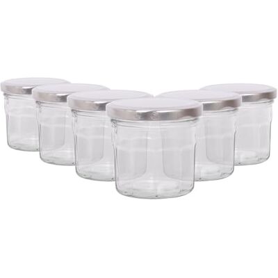 Argon Tableware - 6x130ml - Silver Lids - Glass Jars Argon Tableware - 6x130ml - Silver Lids - Glass Jars