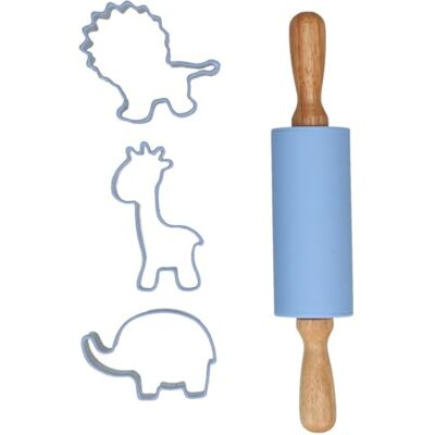 Wilton Kids Baking Kit Animal Set of 4, Rolling Pin with Giraffe Lion and Elephant Cookie Cutters, Child Friendly Baking Set for Cookies Wilton Kids Baking Kit Animal Set of 4, Rolling Pin with Giraffe Lion and Elephant Cookie Cutters, Child Friendly Baking Set for Cookies