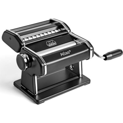 MARCATO Atlas+ Fresh Pasta Machine in Anodized Aluminium with 4 Sizes Lasagne, Fettuccine, Tagliolini and Spaghetti, Made in Italy, Compatible with Extra Accessories MARCATO Atlas+ Fresh Pasta Machine in Anodized Aluminium with 4 Sizes Lasagne, Fettuccine, Tagliolini and Spaghetti, Made in Italy, Compatible with Extra Accessories
