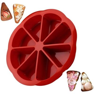 EHOTER Silicone Baking Moulds 8 Cavities Silicone Cake Pan Non Stick Pizza Slice Cake Silicone Mould Triangle Cake Mold Heat Resistant Baking Tool for Brownies Muffins Scone Pizza Soap (Red) EHOTER Silicone Baking Moulds 8 Cavities Silicone Cake Pan Non Stick Pizza Slice Cake Silicone Mould Triangle Cake Mold Heat Resistant Baking Tool for Brownies Muffins Scone Pizza Soap (Red)