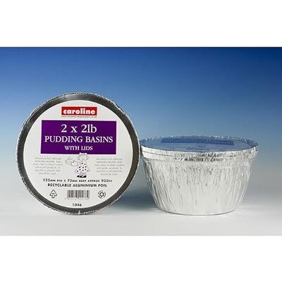 Caroline 2lb Foil Pudding Basin 2pk Caroline 2lb Foil Pudding Basin 2pk