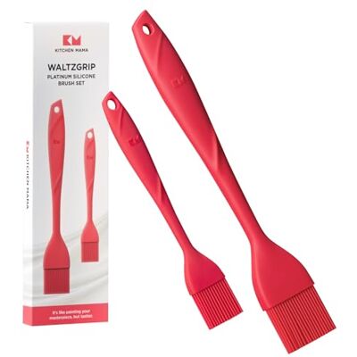 Kitchen Mama WALTZGRIP Platinum Silicone Basting Pastry Brush, Red Set of 2 Heat-Resistant Basting Brushes for Cooking, Baking, Grilling, BBQ, Dishwasher-Safe Kitchen Mama WALTZGRIP Platinum Silicone Basting Pastry Brush, Red Set of 2 Heat-Resistant Basting Brushes for Cooking, Baking, Grilling, BBQ, Dishwasher-Safe