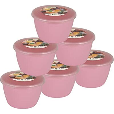 Just Pudding Basins Pastel Colours 1/2 Pint 0.5pt Basin and Clear Lid Pack of 6 Plastic Steaming Bowls Rose Pink (Pink) Just Pudding Basins Pastel Colours 1/2 Pint 0.5pt Basin and Clear Lid Pack of 6 Plastic Steaming Bowls Rose Pink (Pink)