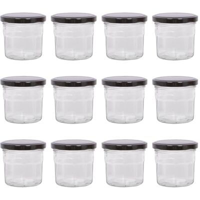 Argon Tableware - 12x130ml - black lids - Glass jars Argon Tableware - 12x130ml - black lids - Glass jars