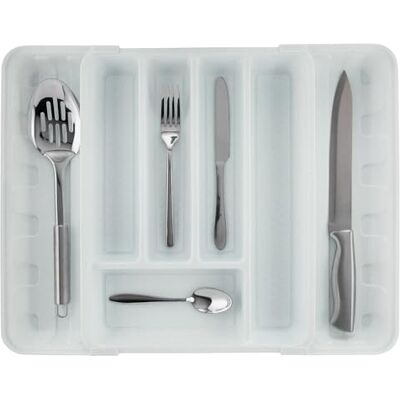 Minky Cutlery Drawer Organiser, Extendable Cutlery Sorter, Storage & Organisation, Utensil Holder, Kitchen Accessories, Cutlery Trays, Kitchen Tools & Gadgets, UK Made (Speckled White) Minky Cutlery Drawer Organiser, Extendable Cutlery Sorter, Storage & Organisation, Utensil Holder, Kitchen Accessories, Cutlery Trays, Kitchen Tools & Gadgets, UK Made (Speckled White)