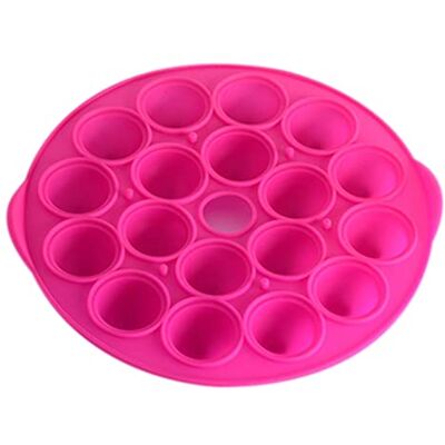 EMASDGEY Three-Dimensional 18 Cavities Round Cake Ball Mold, Rose Red Silicone for Chocolate Turning Cake Baking Tool Home Kitchen Hard Maker EMASDGEY Three-Dimensional 18 Cavities Round Cake Ball Mold, Rose Red Silicone for Chocolate Turning Cake Baking Tool Home Kitchen Hard Maker