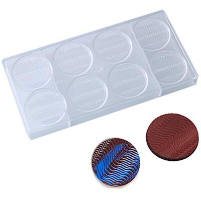 DUBENS 8 Cavity Plastic Chocolate Mould Round Wave Shape Polycarbonate Chocolate Mould Baking Pastry Cake Decoration Bakery Tools DUBENS 8 Cavity Plastic Chocolate Mould Round Wave Shape Polycarbonate Chocolate Mould Baking Pastry Cake Decoration Bakery Tools