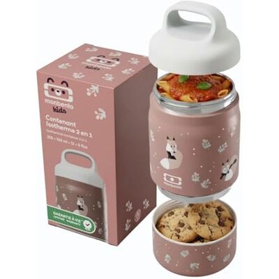 monbento Handy Kids Insulated Lunch Box 500ml 2-Tier Stainless Steel Bento Keeps Food Hot & Cold BPA-Free Ideal for School & Outings Cinnamon Fox monbento Handy Kids Insulated Lunch Box 500ml 2-Tier Stainless Steel Bento Keeps Food Hot & Cold BPA-Free Ideal for School & Outings Cinnamon Fox
