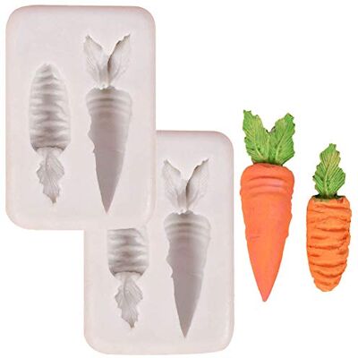 DUBENS 2 Pieces Carrot Shaped Silicone Moulds Handmade Fondant Cake Mould Sugar Craft Chocolate Moulds Tools Ice Block Soap Mould DUBENS 2 Pieces Carrot Shaped Silicone Moulds Handmade Fondant Cake Mould Sugar Craft Chocolate Moulds Tools Ice Block Soap Mould