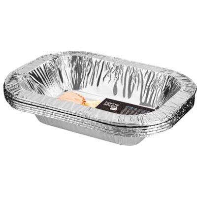 homeshopa.com HOMESHOPA Oblong Aluminium Foil Pie Dish, 6 Pack Disposable Rolled Edge Trays, Durable Air Fryer Cooking Baking Tin, Fruit Tart, Quiche, Food Storage Containers, Oven & Freezer Safe homeshopa.com HOMESHOPA Oblong Aluminium Foil Pie Dish, 6 Pack Disposable Rolled Edge Trays, Durable Air Fryer Cooking Baking Tin, Fruit Tart, Quiche, Food Storage Containers, Oven & Freezer Safe