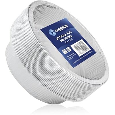 Coppice Strong Small Aluminium Foil Pie Dish for Baking, Serving & Food Storage 15cm x 4cm Freezer, Microwave, Air Fryer & Oven Safe (20) Coppice Strong Small Aluminium Foil Pie Dish for Baking, Serving & Food Storage 15cm x 4cm Freezer, Microwave, Air Fryer & Oven Safe (20)