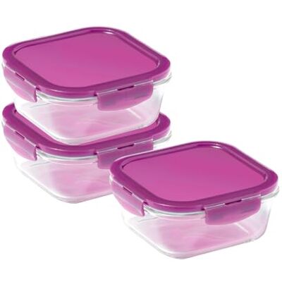 Locknlock Ovenglass Square 3pc 750ml Storage Containers Locknlock Ovenglass Square 3pc 750ml Storage Containers