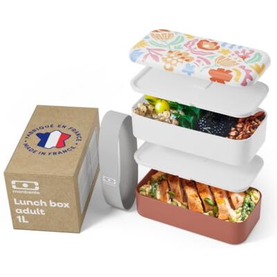 monbento Bento Box Adult Original Graphic Papercut Made in France 2 Leakproof Compartments Stackable Lunch Box Perfect for Work/Picnic/Sports BPA Free Containers for Food Flower Patterns monbento Bento Box Adult Original Graphic Papercut Made in France 2 Leakproof Compartments Stackable Lunch Box Perfect for Work/Picnic/Sports BPA Free Containers for Food Flower Patterns