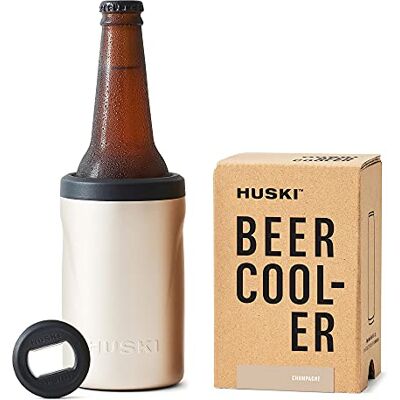 Huski Beer Cooler 2.0 New Premium Can and Bottle Holder Triple Insulated Marine Grade Stainless Steel Detachable 3-in-1 Opener Works as a Tumbler Best Gifts for Beer Lovers (Champagne) Huski Beer Cooler 2.0 New Premium Can and Bottle Holder Triple Insulated Marine Grade Stainless Steel Detachable 3-in-1 Opener Works as a Tumbler Best Gifts for Beer Lovers (Champagne)