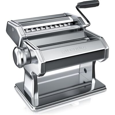 arendo Stainless Steel Fresh Pasta Maker Machine, Manual Pasta Machine with 7 Adjustable Thickness Double Cutter, Lasagne Spaghetti Tagliatelle Ravioli Professional Fresh Pasta Maker Noodle Maker arendo Stainless Steel Fresh Pasta Maker Machine, Manual Pasta Machine with 7 Adjustable Thickness Double Cutter, Lasagne Spaghetti Tagliatelle Ravioli Professional Fresh Pasta Maker Noodle Maker