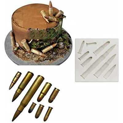 Generic TTOA Bullet Silicone Fondant Mould Bullet Chocolate Mould Cake Decoration Sugar Paste Icing Mould Generic TTOA Bullet Silicone Fondant Mould Bullet Chocolate Mould Cake Decoration Sugar Paste Icing Mould
