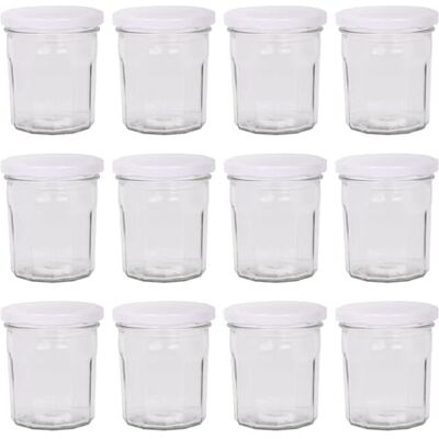 Argon - 12x250ml - White Lid - Jam Jars - Glass Jars Argon - 12x250ml - White Lid - Jam Jars - Glass Jars