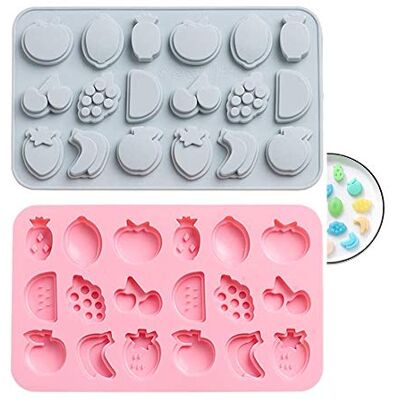 whatUneed Silicone Chocolate Moulds, Non-Stick Candy Handmade DIY Molds, Kitchen Baking Mould for Chocolate Candy Ice Cube Tray (2pc Fruit Shape) whatUneed Silicone Chocolate Moulds, Non-Stick Candy Handmade DIY Molds, Kitchen Baking Mould for Chocolate Candy Ice Cube Tray (2pc Fruit Shape)
