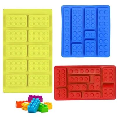 RUUKON Building Blocks Silicone Chocolate Mould, Ice Cube Trays, Candy Jelly Mould for Cake Cupcake Decorations, Non-Stick Blocks Fondant Icing Molds RUUKON Building Blocks Silicone Chocolate Mould, Ice Cube Trays, Candy Jelly Mould for Cake Cupcake Decorations, Non-Stick Blocks Fondant Icing Molds