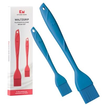 Kitchen Mama WALTZGRIP Platinum Silicone Basting Pastry Brush, Blue Set of 2 Heat-Resistant Basting Brushes for Cooking, Baking, Grilling, BBQ, Dishwasher-Safe Kitchen Mama WALTZGRIP Platinum Silicone Basting Pastry Brush, Blue Set of 2 Heat-Resistant Basting Brushes for Cooking, Baking, Grilling, BBQ, Dishwasher-Safe