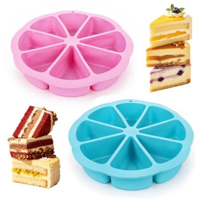 Poraice Silicone Baking Moulds, 8 Cavity Triangle Cake Moulds, Nonstick Cake Tins 2PCS Premium Heat Resistant DIY Baking Tool for Chocolate Brownies Muffins Scone Cornbread Bread Mousse Soap(Blue & Pink) Poraice Silicone Baking Moulds, 8 Cavity Triangle Cake Moulds, Nonstick Cake Tins 2PCS Premium Heat Resistant DIY Baking Tool for Chocolate Brownies Muffins Scone Cornbread Bread Mousse Soap(Blue & Pink)