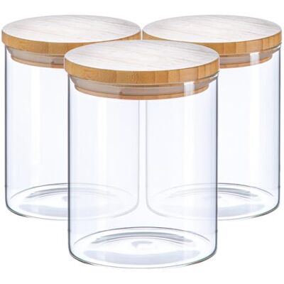 Argon - Jars - 750ml - Wood Lid - Storage Jars Argon - Jars - 750ml - Wood Lid - Storage Jars