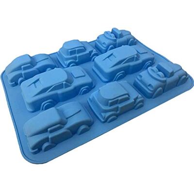 MKNZOME Silicone Moulds, 8 Cavity 3D Car Shaped Chocolate Moulds Muffin Tray Soap Mould Baking Bakeware Mold for Cake Soap Candy Chocolate Cupcake Jelly Bread Pudding Muffin MKNZOME Silicone Moulds, 8 Cavity 3D Car Shaped Chocolate Moulds Muffin Tray Soap Mould Baking Bakeware Mold for Cake Soap Candy Chocolate Cupcake Jelly Bread Pudding Muffin
