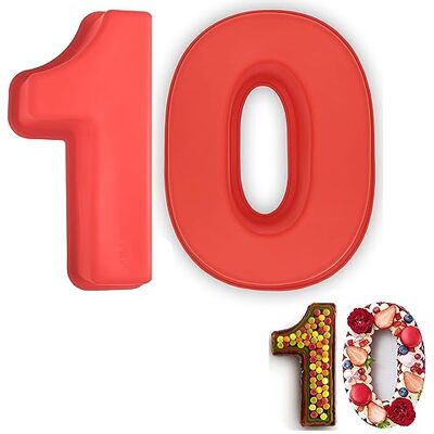 Van Der Linn Silicone Number Mould 10 Cake Baking Tin Mould Birthday Extra Large Van Der Linn Silicone Number Mould 10 Cake Baking Tin Mould Birthday Extra Large