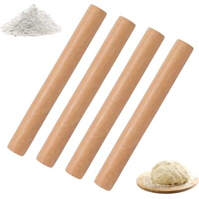 KOHAND 4 PCS 30cm Wooden Rolling Pins, Beech Wood Rolling Pin Without Handles, Smooth Nonstick Surface, Baking Dough Dumpling Wrapper Pasta Cookie Pastry, Easy Clean KOHAND 4 PCS 30cm Wooden Rolling Pins, Beech Wood Rolling Pin Without Handles, Smooth Nonstick Surface, Baking Dough Dumpling Wrapper Pasta Cookie Pastry, Easy Clean