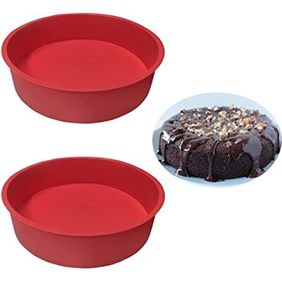 REECAGO 2pcs 8 Inch Silicone Cake Tins for Baking, Silicone Cake Moulds, Round Cake Baking Pan Non-Stick Quick Release Suitable Baking Tray for Cakes Muffins Puddings Bread REECAGO 2pcs 8 Inch Silicone Cake Tins for Baking, Silicone Cake Moulds, Round Cake Baking Pan Non-Stick Quick Release Suitable Baking Tray for Cakes Muffins Puddings Bread