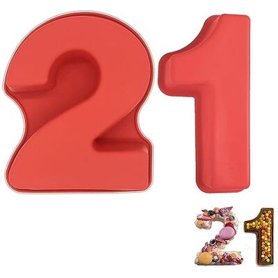 Van Der Linn Silicone Number Mould 21 Cake Baking Tin Mould Birthday Extra Large Van Der Linn Silicone Number Mould 21 Cake Baking Tin Mould Birthday Extra Large