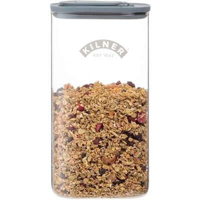 Kilner 3 Litre Glass Cereal Dispenser Storage Jar with Airtight Glass & Silicone Lid Easy-Pour Spout for Mess-Free Serving Food Dispenser for Cornflakes, Beans, Granola and Pet Food Kilner 3 Litre Glass Cereal Dispenser Storage Jar with Airtight Glass & Silicone Lid Easy-Pour Spout for Mess-Free Serving Food Dispenser for Cornflakes, Beans, Granola and Pet Food