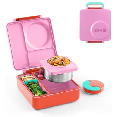 Omie B8983 Box Kids Bento Lunch Box, Stainless Steel Bowl, Pink Berry Omie B8983 Box Kids Bento Lunch Box, Stainless Steel Bowl, Pink Berry