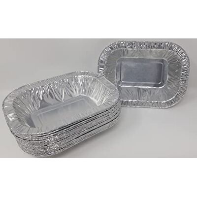 Foglish Aluminium Foil Rectangle Pie Dish Tray Pan Container BBQ 19x14x3.8cm Pack of 20 Foglish Aluminium Foil Rectangle Pie Dish Tray Pan Container BBQ 19x14x3.8cm Pack of 20