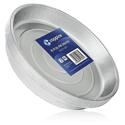 Coppice Strong Round Aluminium Foil Pie Dish for Baking, Serving & Food Storage 26cm x 4cm Freezer, Microwave & Oven Safe (10) Coppice Strong Round Aluminium Foil Pie Dish for Baking, Serving & Food Storage 26cm x 4cm Freezer, Microwave & Oven Safe (10)