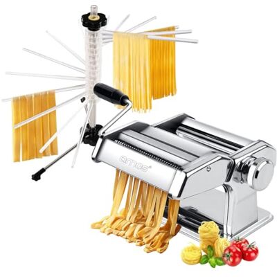 AMOS ® 3 in 1 Heavy Duty Stainless Steel Professional Fresh Pasta Lasagne Spaghetti Tagliatelle Maker Machine Cutter & Spiral Pasta Drying Rack Pasta Maker Kit AMOS ® 3 in 1 Heavy Duty Stainless Steel Professional Fresh Pasta Lasagne Spaghetti Tagliatelle Maker Machine Cutter & Spiral Pasta Drying Rack Pasta Maker Kit