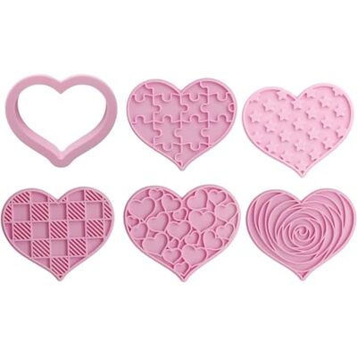 Fogcosy 6 Pcs Pink Heart Cookie Cutter Set,Stainless Steel Love Heart Shaped Cookie Cutter,Baking Mould Cookie Cutters for Biscuit Pastry Baking Fondant Sandwich Cake Decorations Valentines Day Present/Gifts Fogcosy 6 Pcs Pink Heart Cookie Cutter Set,Stainless Steel Love Heart Shaped Cookie Cutter,Baking Mould Cookie Cutters for Biscuit Pastry Baking Fondant Sandwich Cake Decorations Valentines Day Present/Gifts