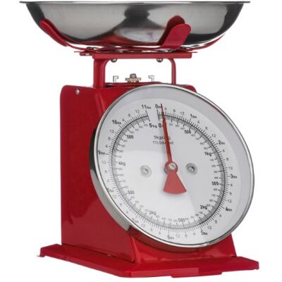 Premier Housewares Kitchen Scale Retro Style, 5 kg Red,H26 x W22 x D21cm Premier Housewares Kitchen Scale Retro Style, 5 kg Red,H26 x W22 x D21cm