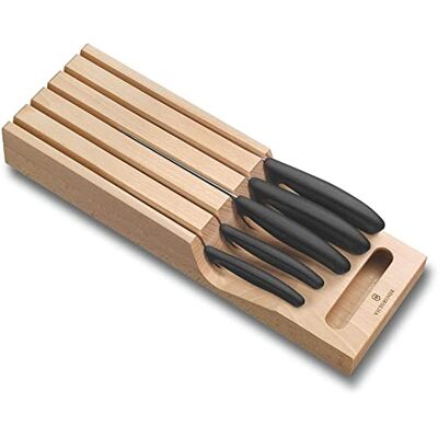 Victorinox in-Drawer Knife Holder, Contains 5 Kitchen Knives, Practical Storage, Swiss Made, Beige Victorinox in-Drawer Knife Holder, Contains 5 Kitchen Knives, Practical Storage, Swiss Made, Beige