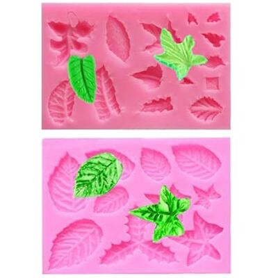 XUELIYUN 2Pcs Silicone Moulds Cake Mould Leaf Moulds Silicone Leaves Modeling Leaf Mould Silicone Mold Various Themes That Can Be Used for Fondant Cake Decoration or Lollipop Chocolate Decoration XUELIYUN 2Pcs Silicone Moulds Cake Mould Leaf Moulds Silicone Leaves Modeling Leaf Mould Silicone Mold Various Themes That Can Be Used for Fondant Cake Decoration or Lollipop Chocolate Decoration