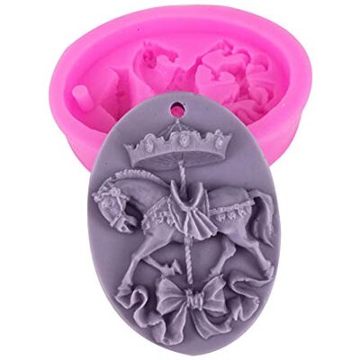 IZAKOV 3D Carousel Horse Mold Horse Soap Molds for Soap Making Silicone Fondant Cake Molds Cake Decorating Mould Candy Clay Chocolate Moulds IZAKOV 3D Carousel Horse Mold Horse Soap Molds for Soap Making Silicone Fondant Cake Molds Cake Decorating Mould Candy Clay Chocolate Moulds