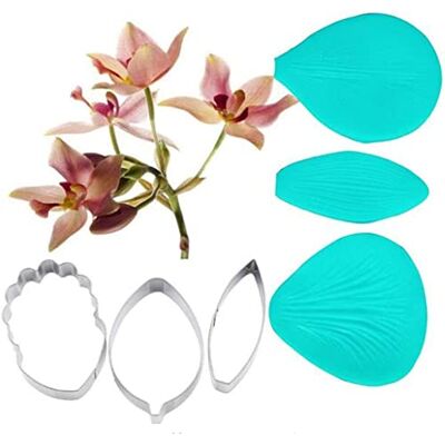 Generic 6Pcs Orchid Silicone Veining Mold Petal Sugar Making Mould Stainless Steel Cookie Cutter Fondant Soap Chocolate Cupcake Candy Clay Craft Baking Mould Bakeware Set Kitchen Decoration Generic 6Pcs Orchid Silicone Veining Mold Petal Sugar Making Mould Stainless Steel Cookie Cutter Fondant Soap Chocolate Cupcake Candy Clay Craft Baking Mould Bakeware Set Kitchen Decoration