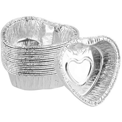 Xuyuehengqdd 100Pcs Aluminium Foil Tin Cups,Heart Shaped Foil Trays,Cupcake Baking Cups,for Making Cupcake Xuyuehengqdd 100Pcs Aluminium Foil Tin Cups,Heart Shaped Foil Trays,Cupcake Baking Cups,for Making Cupcake
