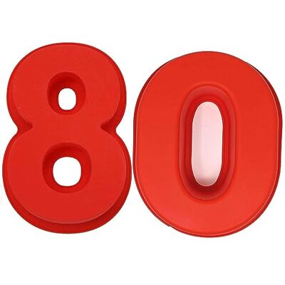 Van Der Linn Silicone Number Mould 80 Cake Baking Tin Mould Birthday Extra Large Van Der Linn Silicone Number Mould 80 Cake Baking Tin Mould Birthday Extra Large
