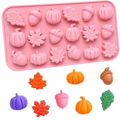 Gryphix Maple Leaves Chocolate Mould 1 Pack Pink Silicone Pumpkin Acorn Candy Tray chocolate mould,pink silicone baking tray,maple leaves pumpkin acorn shapes,fondant candy ice cube maker,bpa free odor-free Gryphix Maple Leaves Chocolate Mould 1 Pack Pink Silicone Pumpkin Acorn Candy Tray chocolate mould,pink silicone baking tray,maple leaves pumpkin acorn shapes,fondant candy ice cube maker,bpa free odor-free