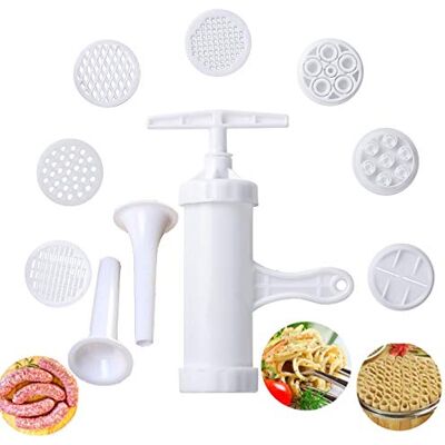 Geenber Pasta Maker Manual Noodle Maker Press Vegetables Juice with 9 Pressing Moulds for Making Spaghetti Fettuccine Noodles Geenber Pasta Maker Manual Noodle Maker Press Vegetables Juice with 9 Pressing Moulds for Making Spaghetti Fettuccine Noodles