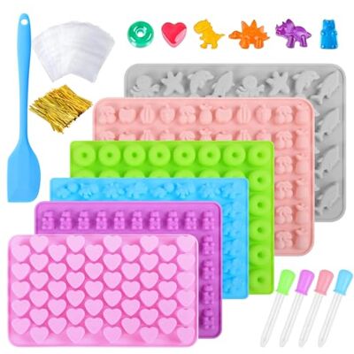 Eidoct 6 Pcs Silicone Chocolate Molds, Reusable Non-Stick DIY Candy Silicone Molds Gummy Bear Moulds Jelly Moulds Kitchen Baking Pans Ice Cube Molds for Chocolate, Jelly, Ice Cubes, Candy, Cookie, Wax Melt Eidoct 6 Pcs Silicone Chocolate Molds, Reusable Non-Stick DIY Candy Silicone Molds Gummy Bear Moulds Jelly Moulds Kitchen Baking Pans Ice Cube Molds for Chocolate, Jelly, Ice Cubes, Candy, Cookie, Wax Melt