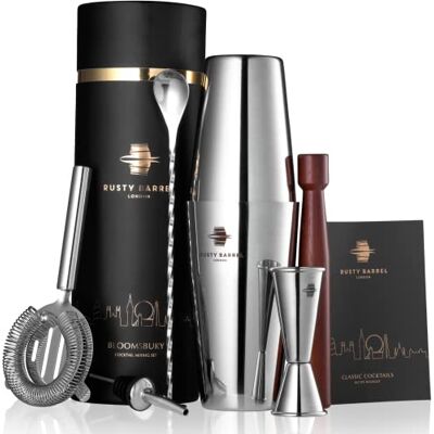 Rusty Barrel Cocktail Making Kit Beautifully Presented Cocktail Shaker Set Premium Cocktail Set with Cocktail Shaker and Bar Accessories for Home Pub Cocktail Gift Set in a Beautiful Gift Box Rusty Barrel Cocktail Making Kit Beautifully Presented Cocktail Shaker Set Premium Cocktail Set with Cocktail Shaker and Bar Accessories for Home Pub Cocktail Gift Set in a Beautiful Gift Box